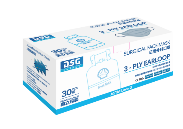 全新日系藍染薄縹色 DSG ASTM Level 3 三層即棄外科口罩 (30片裝)