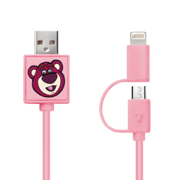 CAMINO - Disney 勞蘇 二合一快充傳輸線 (Micro USB & Lightning) (Disney 迪士尼官方授權正貨)