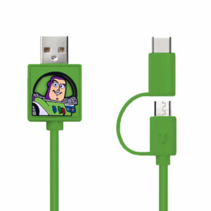 CAMINO - Disney 巴斯 二合一快充傳輸線 (Micro USB &Type C ) (Disney 迪士尼官方授權正貨)