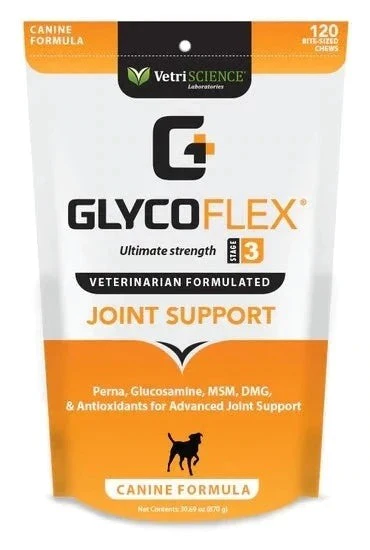 VETRISCIENCE - GLYCO FLEX3 狗隻關節保健咀嚼肉粒(120粒-包裝)