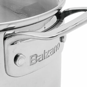 Balzano - 18CM Chieti 不銹鋼雙耳煲連玻璃蓋