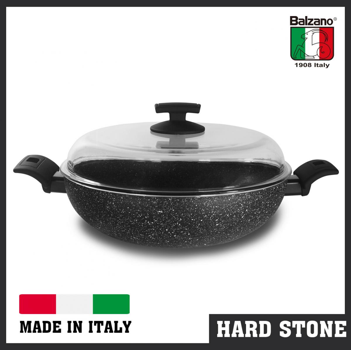 Balzano - 30cm Hard Stone 天然礦石有蓋不黏炒鍋(IH) 意大利製造