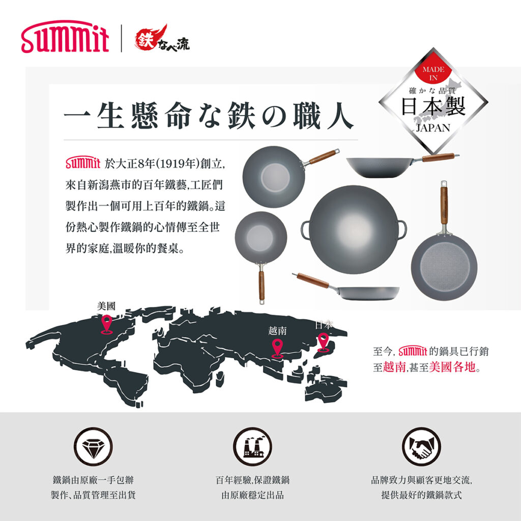 Summit - 日本燕三条製鐵流｜頂級窒化鐵鍋系列 槌目北京鍋 30cm
