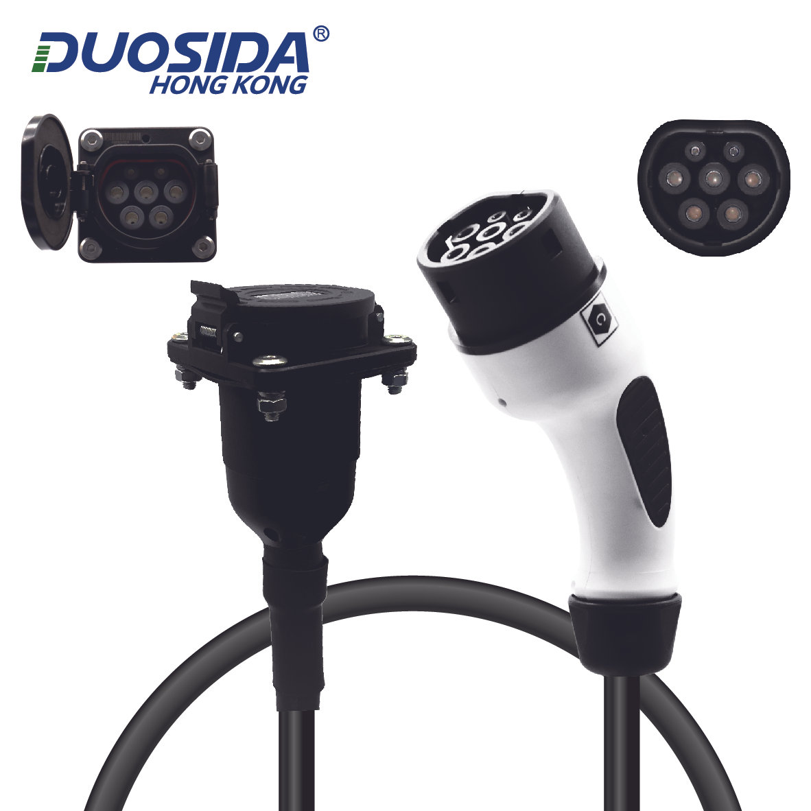 Duosida – 三相 GBT至Type 2轉接器帶0.5米電纜 (AC交流)