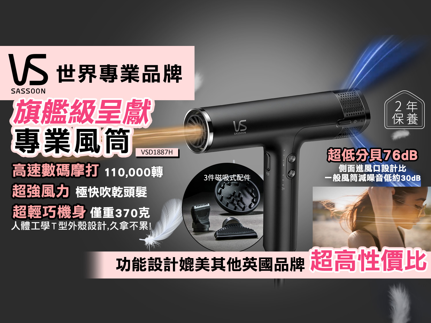 Vidal Sassoon 110000轉超高速T型專業風筒 – final